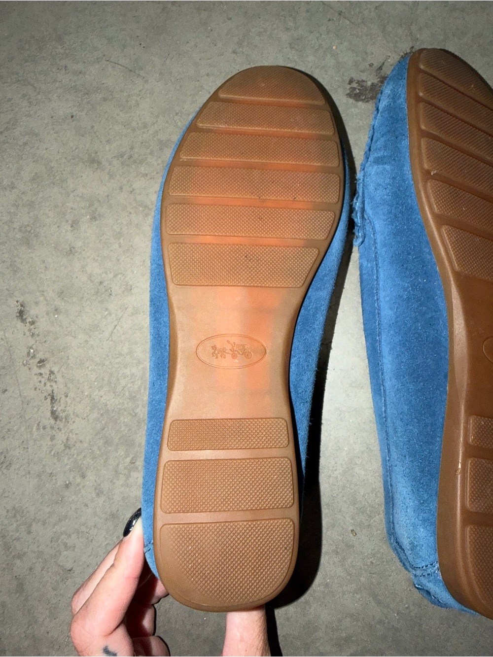 Coach Women’s Blue Suede Driving Loafers Size US 8.5 - Picture 9 of 11